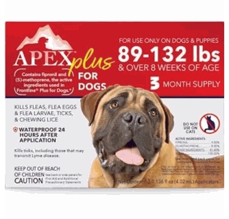 Apex Plus for Dogs Topical Flea and Tick Treatment - 3 ct - ( 89 - 132 LBS )