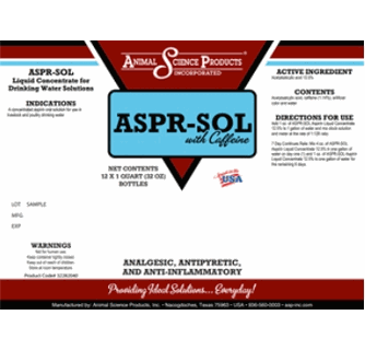 ASPR-SOL with Caffeine, Liquid Concentrate for Drinking Water Solutions, 1 Quart