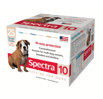 Canine Spectra 10 -  25 x 1 dose w/syringe @ $14.50 per dose 