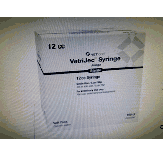 VetriJec Soft Pack 12cc Luer ( Slip ) Syringe -100ct Box 