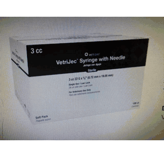 VetriJec Soft Pack 3cc Luer ( Slip & Lock ) Syringe with Tri-Beveled Needle - 25g - 22g - 20g
