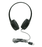 Califone KH-08 MUSB BK On-Ear Headset with In-line Microphone, USB, Black