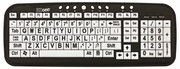 EZsee Large Print, Low Vision, Ergonomic  Multi-Media Keyboard w/ Low-Profile White Keys - Wired