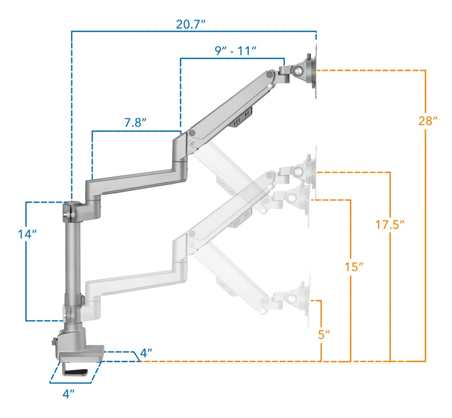 Mount-It! Pole Mounted Gas Spring Monitor Arm