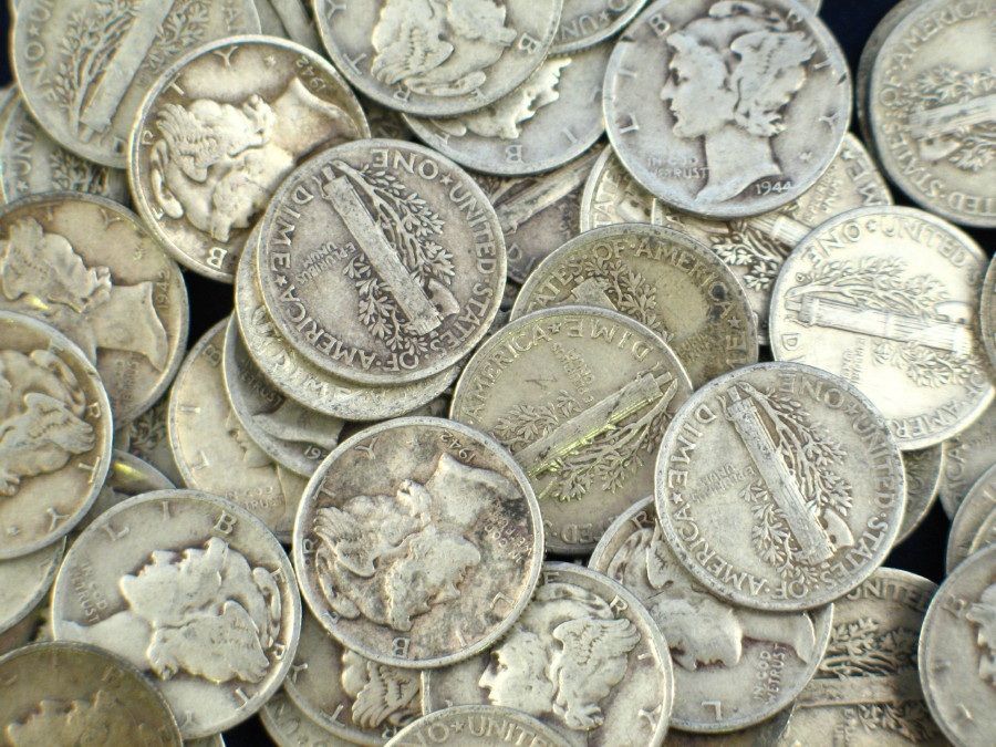 $5 Face Value 90% Silver Mercury Dimes containing 3.57 Troy oz Silver