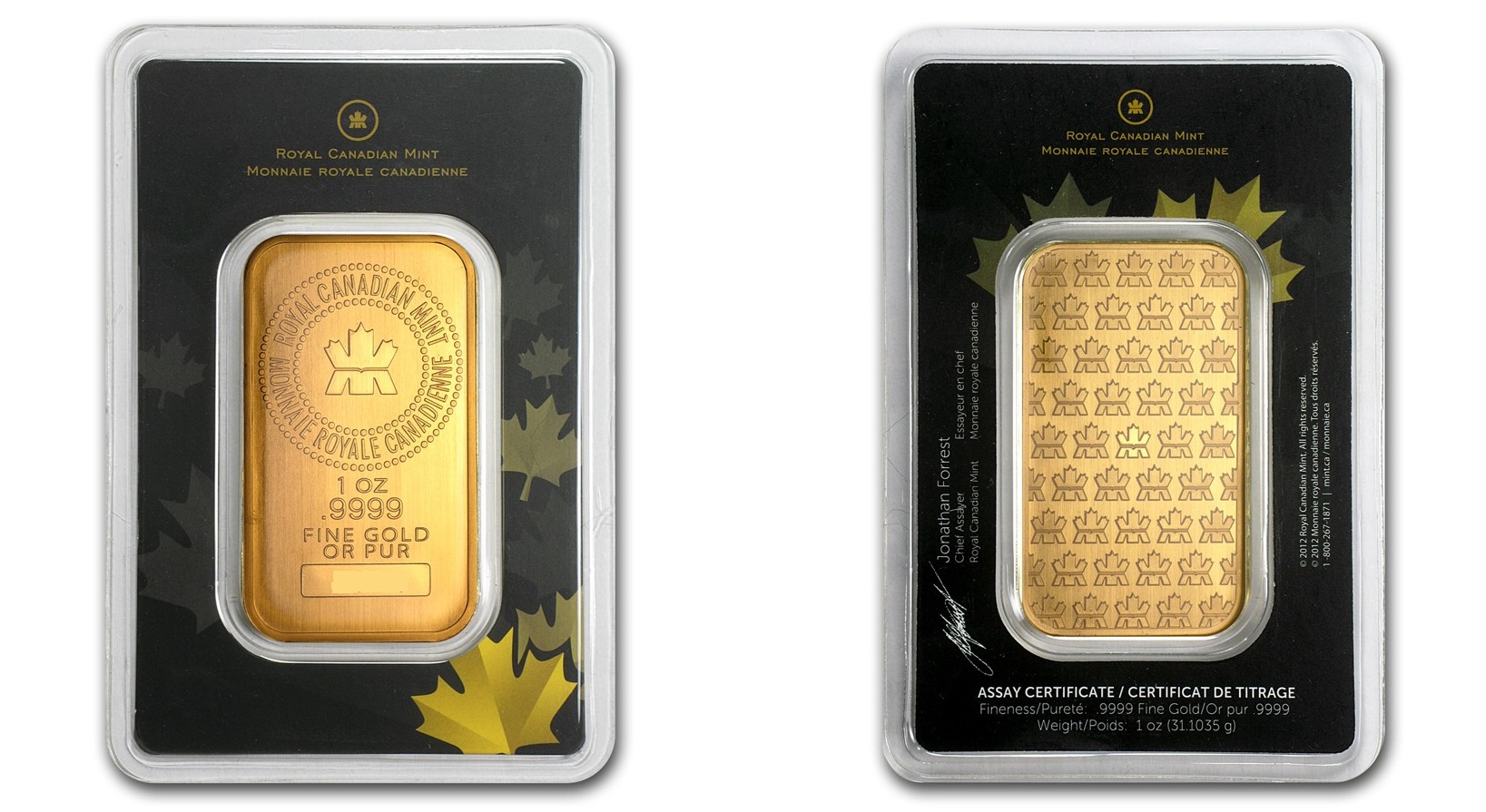 Royal Canadian Mint Gold Bar 1 Troy oz