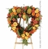 Autumn Harvest Heart Funeral Wreath