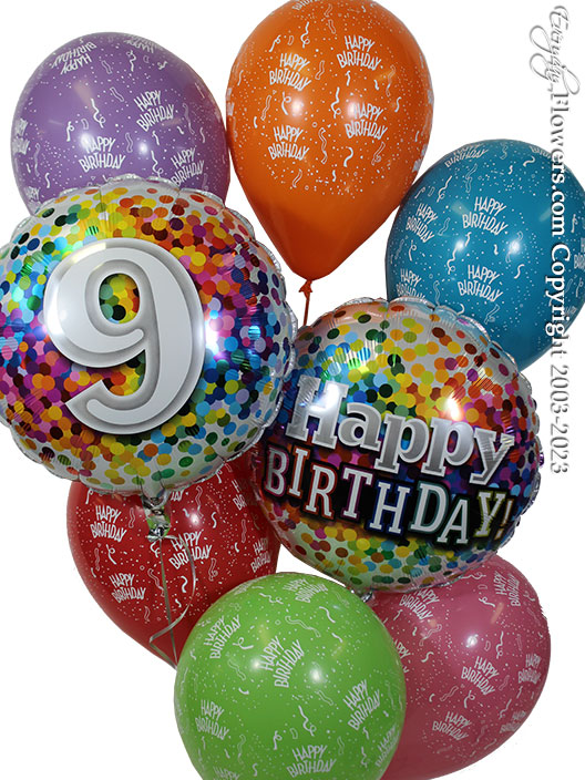 Birthday Balloons Number Nine Balloons Same Day Delivery by Everyday