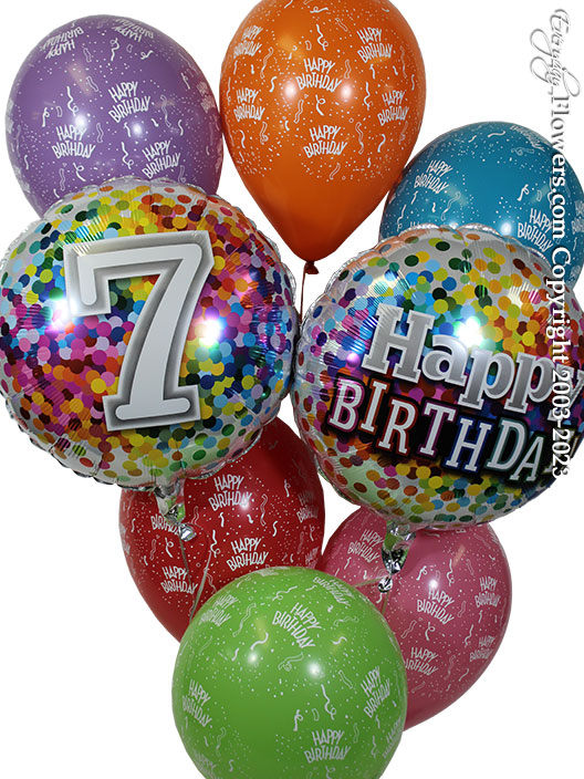 Birthday Balloons Number Seven Balloons Same Day Delivery by Everyday