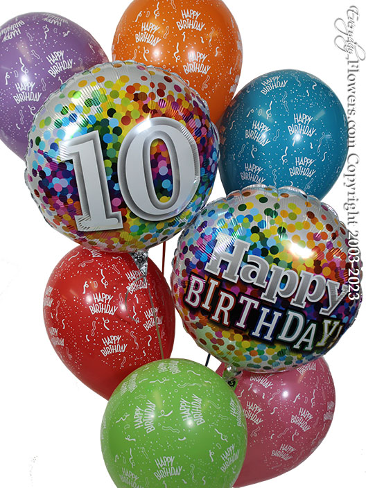 Birthday Balloons Number Ten Balloons Same Day Delivery by Everyday
