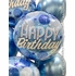 Birthday Blue Sparkle Dots Balloon Bouquet - Same Day Delivery Orange County, CA