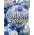 Birthday Blue Sparkle Dots Balloon Bouquet - Same Day Delivery Orange County, CA