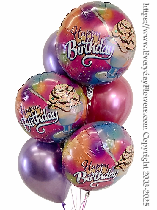 Birthday Ice Cream Sundae Balloon Bouquet - Same Day Delivery Orange County, CA