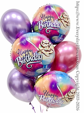 Birthday Ice Cream Sundae Balloon Bouquet - Same Day Delivery Orange County, CA