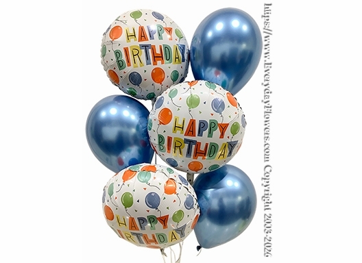 Birthday Party Balloons Blue - Same Day Delivery Orange County CA