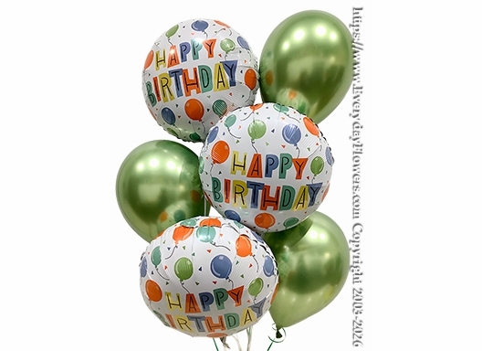 Birthday Party Balloons Green - Same Day Delivery Orange County CA