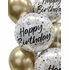 Birthday Streamers Gold Balloon Bouquet