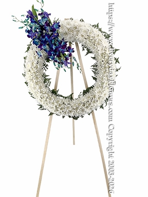 Blue and White Funeral Wreath