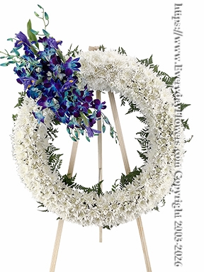 Blue and White Funeral Wreath