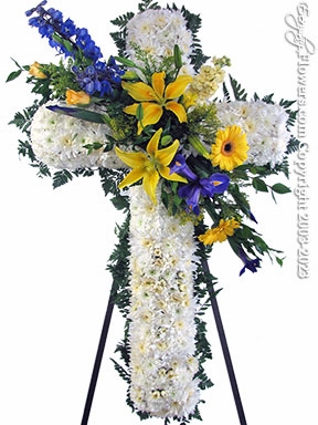 Blue And Yellow Sympathy Cross