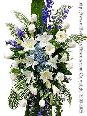 Blue Horizon Funeral Flower Standing Spray