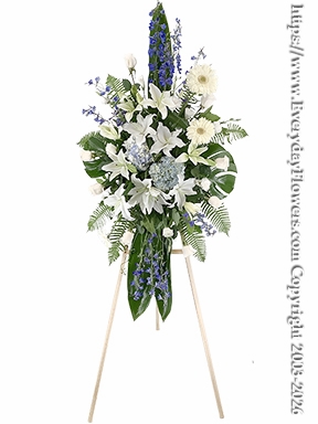 Blue Horizon Funeral Flower Standing Spray