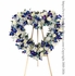 Blue & White Sympathy Open Heart Wreath