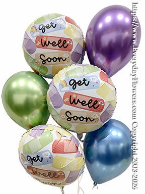 Cheerful Get Well Bandaids Balloon Bouquet