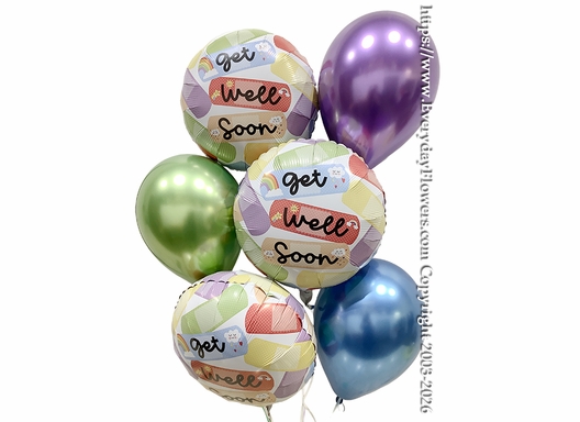 Cheerful Get Well Bandaids Balloon Bouquet