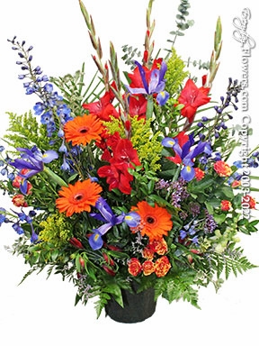 Colorful Funeral Flowers Tribute