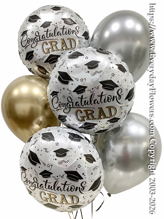 Congratulations Grad Hats Balloon Bouquet - Same Day Delivery Orange County, CA