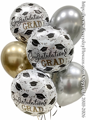 Congratulations Grad Hats Balloon Bouquet - Same Day Delivery Orange County, CA