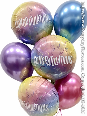 Congratulations Ombre Balloon Bouquet - Same Day Delivery Orange County, CA