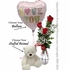 Custom Rose Bouquet With Balloon & Stuffed Animal