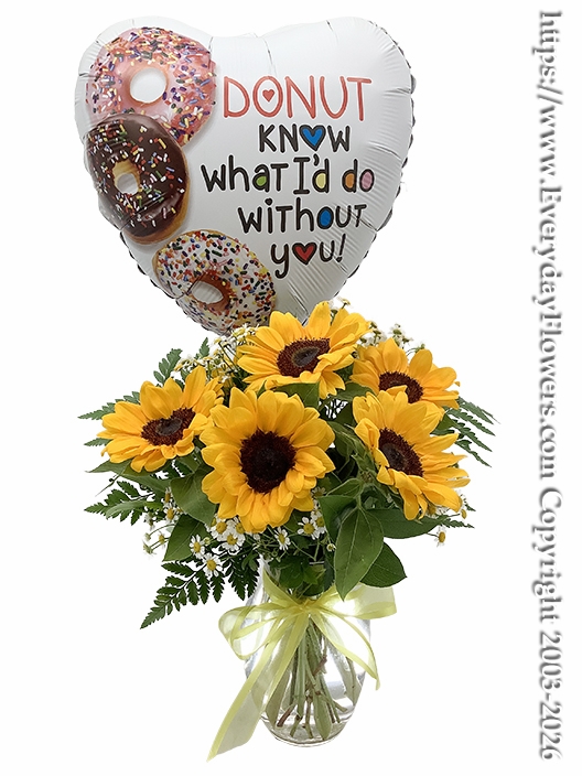 Donut Know What I'd Do Without You Sunflower Bouquet