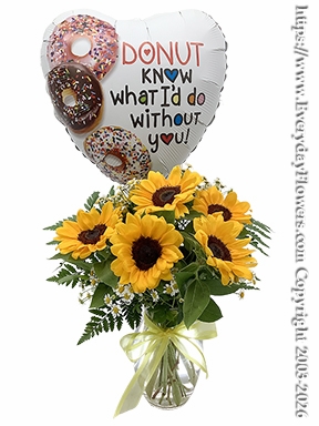 Donut Know What I'd Do Without You Sunflower Bouquet