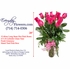 Dozen Hot Pink Valentines Roses Long Stem With Vase