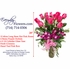 Dozen Hot Pink Valentines Roses Long Stem With Vase