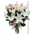 Dozen Light Pink Valentines Roses Long Stem With Vase