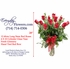 Dozen Red Valentines Roses Long Stem With Vase