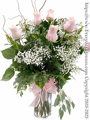 Dozen Roses With Curly Willow & Baby's Breath