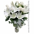 Dozen White Valentines Roses Long Stem With Vase