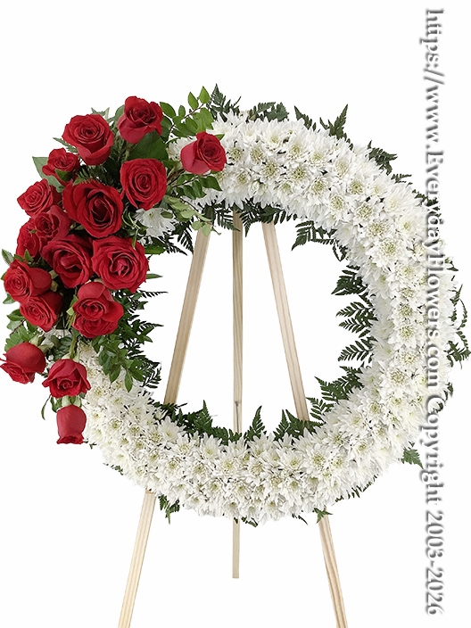 Everlasting Love Red Rose Wreath