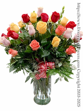 Fifty Multicolor Roses