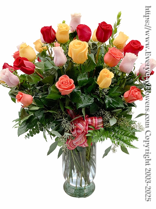 Fifty Multicolor Roses