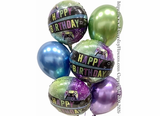 Gaming Birthday Balloon Bouquet - Same Day Delivery Orange County CA