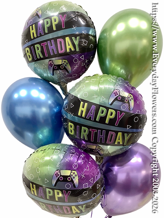 Gaming Birthday Balloon Bouquet - Same Day Delivery Orange County CA