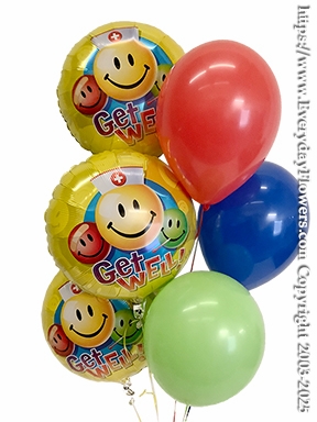Get Well Smiley Faces Balloon Bouquet
