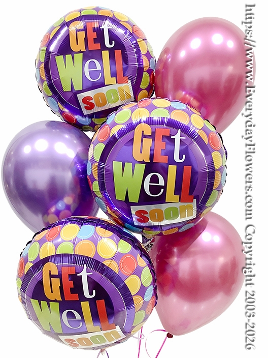 Get Well Soon Dot Patterns Balloon Bouquet