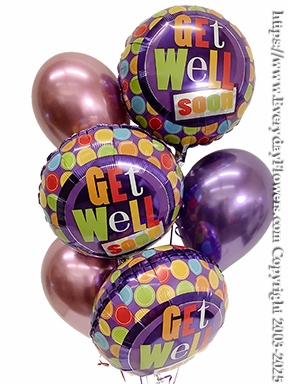 Get Well Soon Dot Patterns Balloon Bouquet